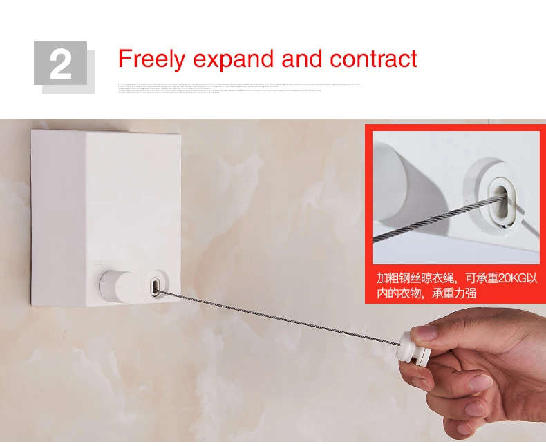 Indoor and Outdoor  Retractable Rope Clothesline Dryer, 4.2m