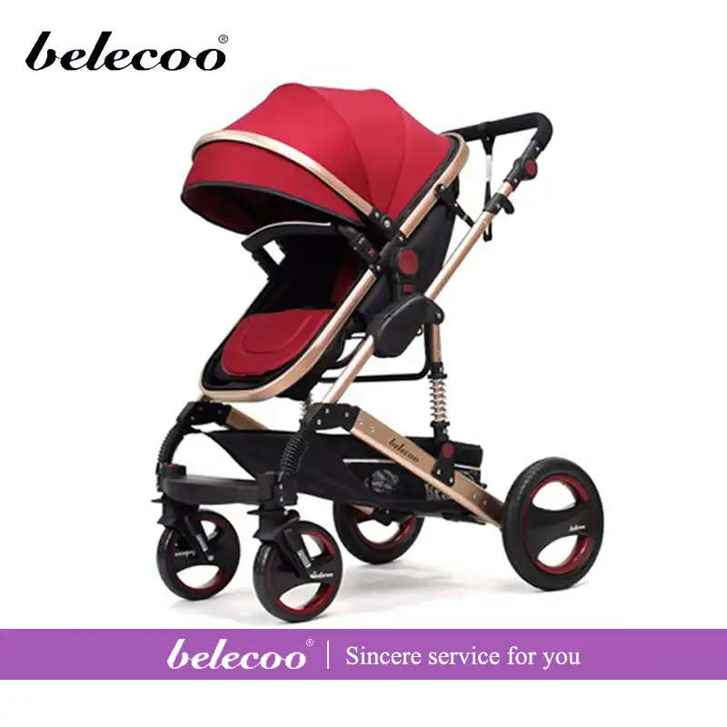 Baby Pram /Stroller - 2 Function Foldable Baby Pram Maroon belecoo brand