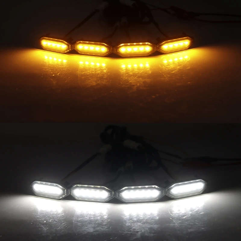 LED Front Grille Lights White Amber Light External Grille Lamps for Suzuki Jimny JB64 JB74 2019-2021