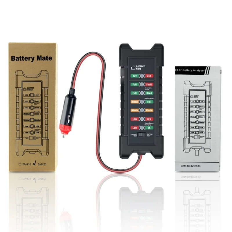 Car Battery Tester 12/24V for Auto Storage Battery Tester LED Lights Display Car Diagnostic Tool
