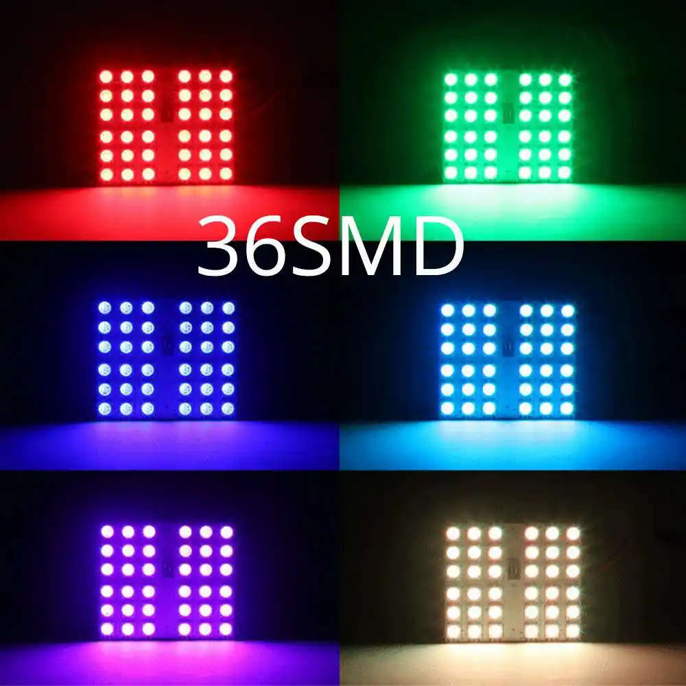 T10 RGB 5050 12SMD Car Led Remote Control Rgb License Panel Interior Auto Lamp