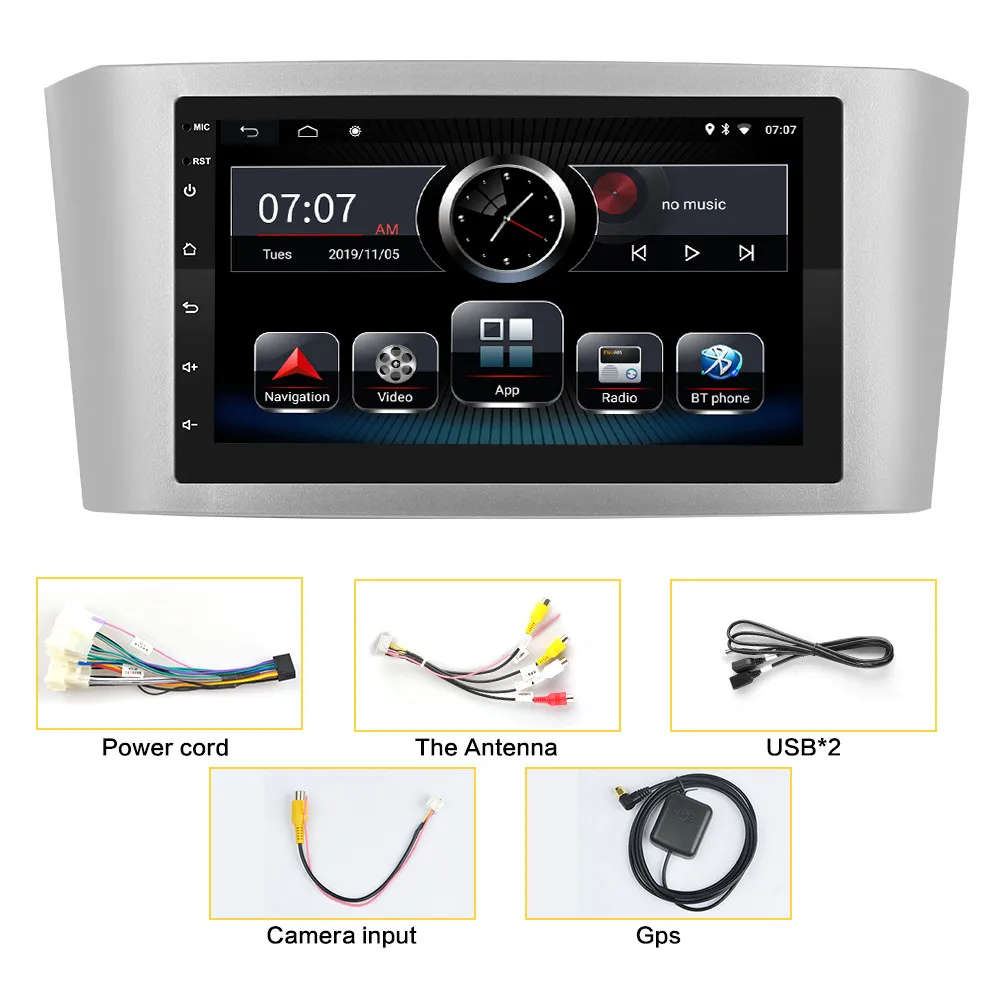 Car Radio 2 DIN Android 8.1 For Toyota Avensis T25 2002-08 7'' GPS Navigation RDS Bluetooth
