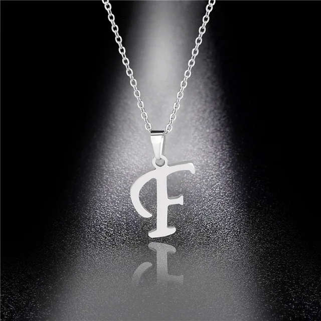 Genuine Letter " F " Pendant ONLY -  Stainless Steel  - DO NOT FADE