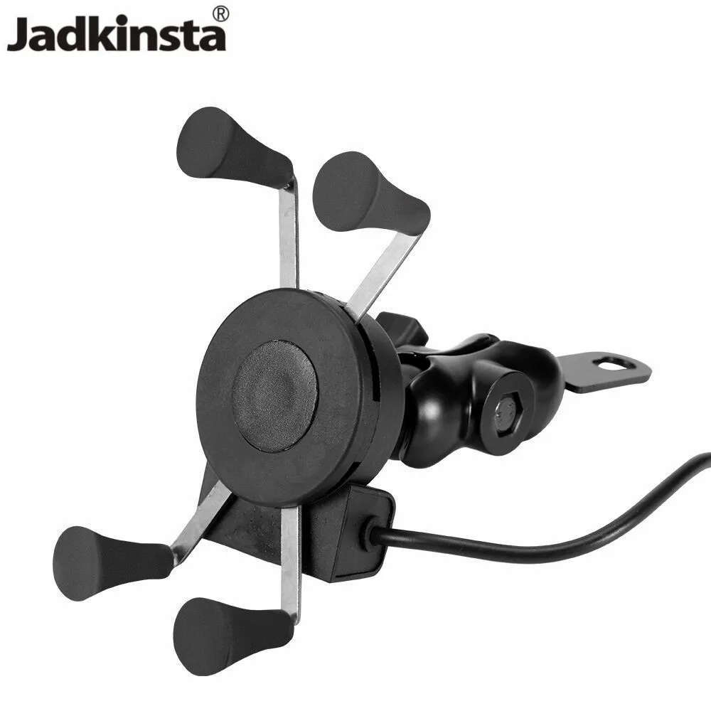 Jadkinsta Charging Function Outdoor Motorcycle Phone Holder Stand Mount Bracket for Gopro Cellphon