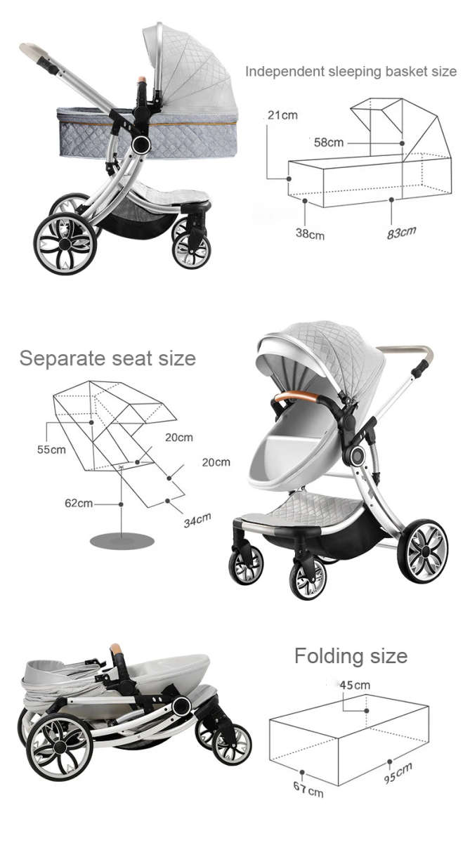 Baby Stroller High Landscape Carriage 2020 New 2 In 1 Infant Travel Pram Baby Carriage Portable Cart