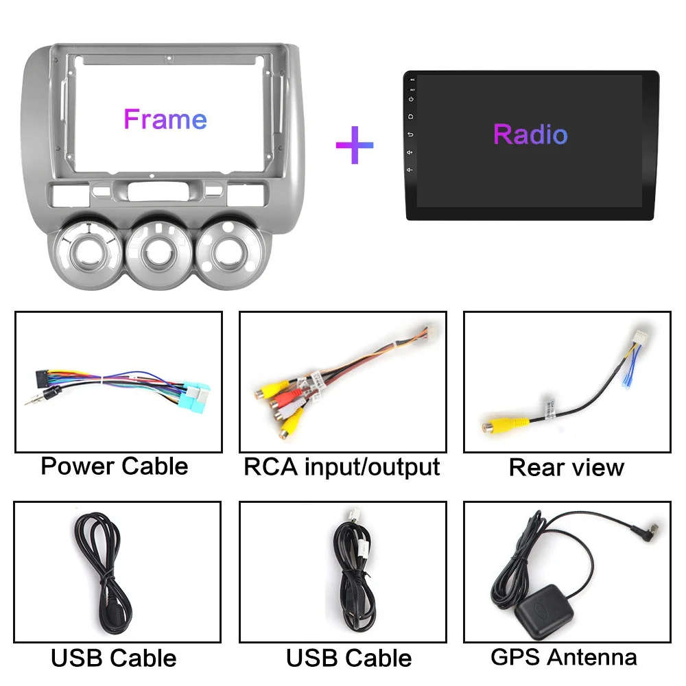 2Din Android 10 Car for HONDA JAZZ City 2002-07 Car Radio GPS Navigation WIFI RDS DSP IPS