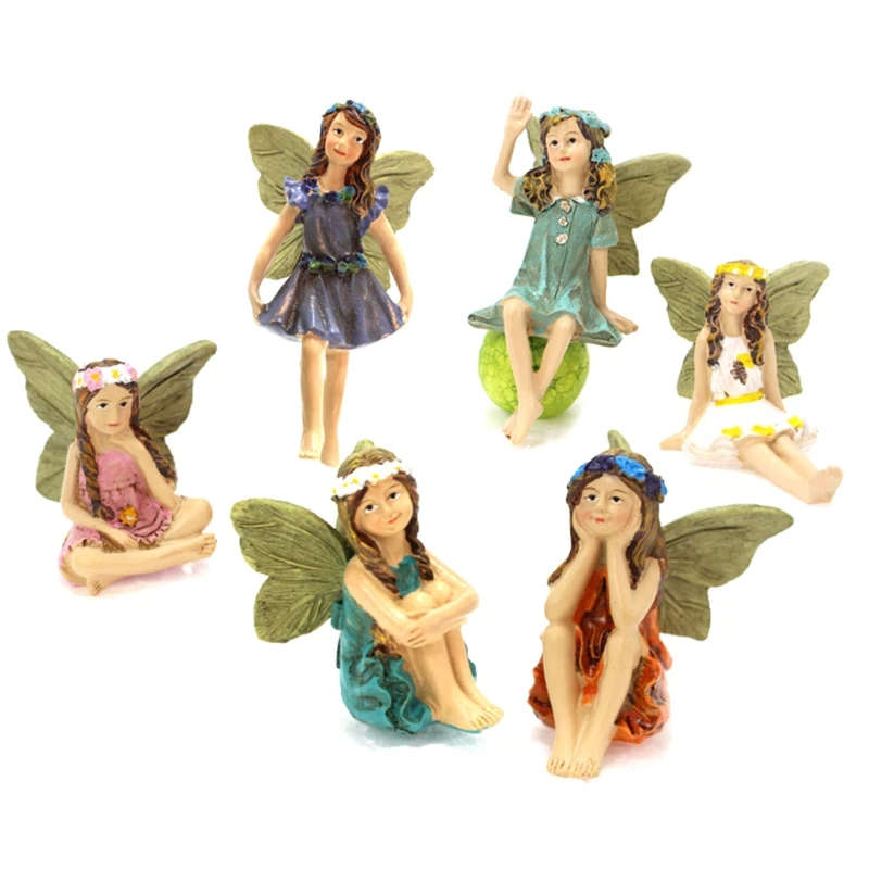 Fairy Garden - 6pcs Miniature Fairies Figurines Accessories for Outdoor or House Decor Fai
