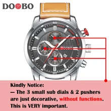 DOOBO Luxury Brand Leather Sports Mens Watch