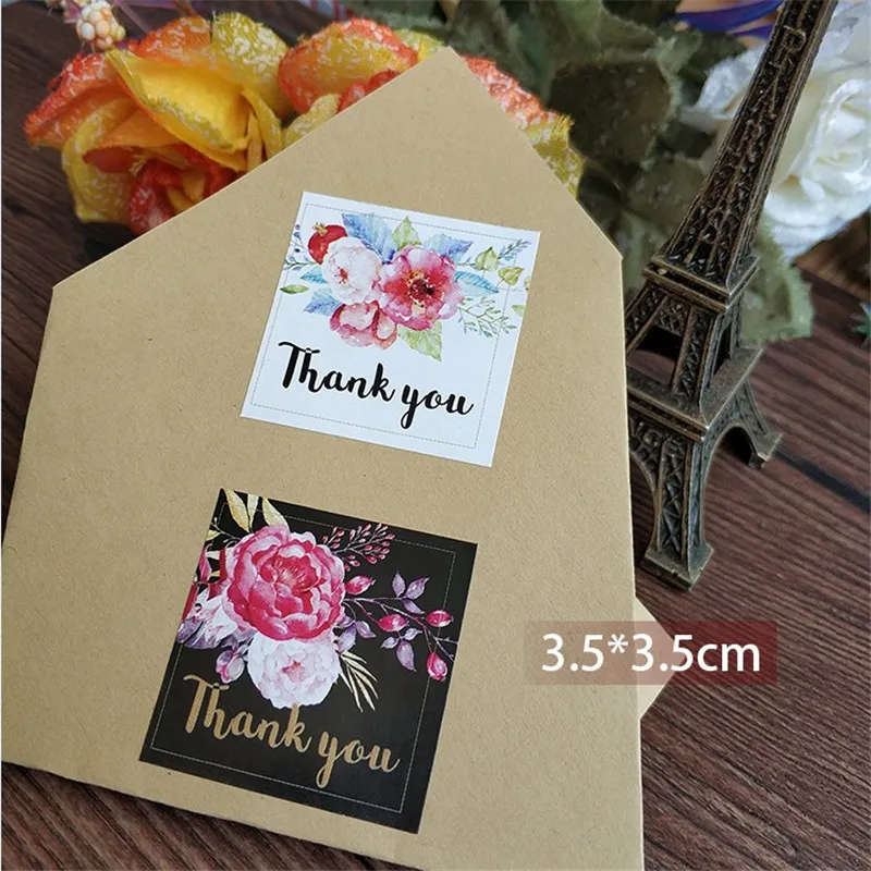 40pcs/roll Thank You Stickers for Seal Labels 3.5cmx3.5cm Stickers