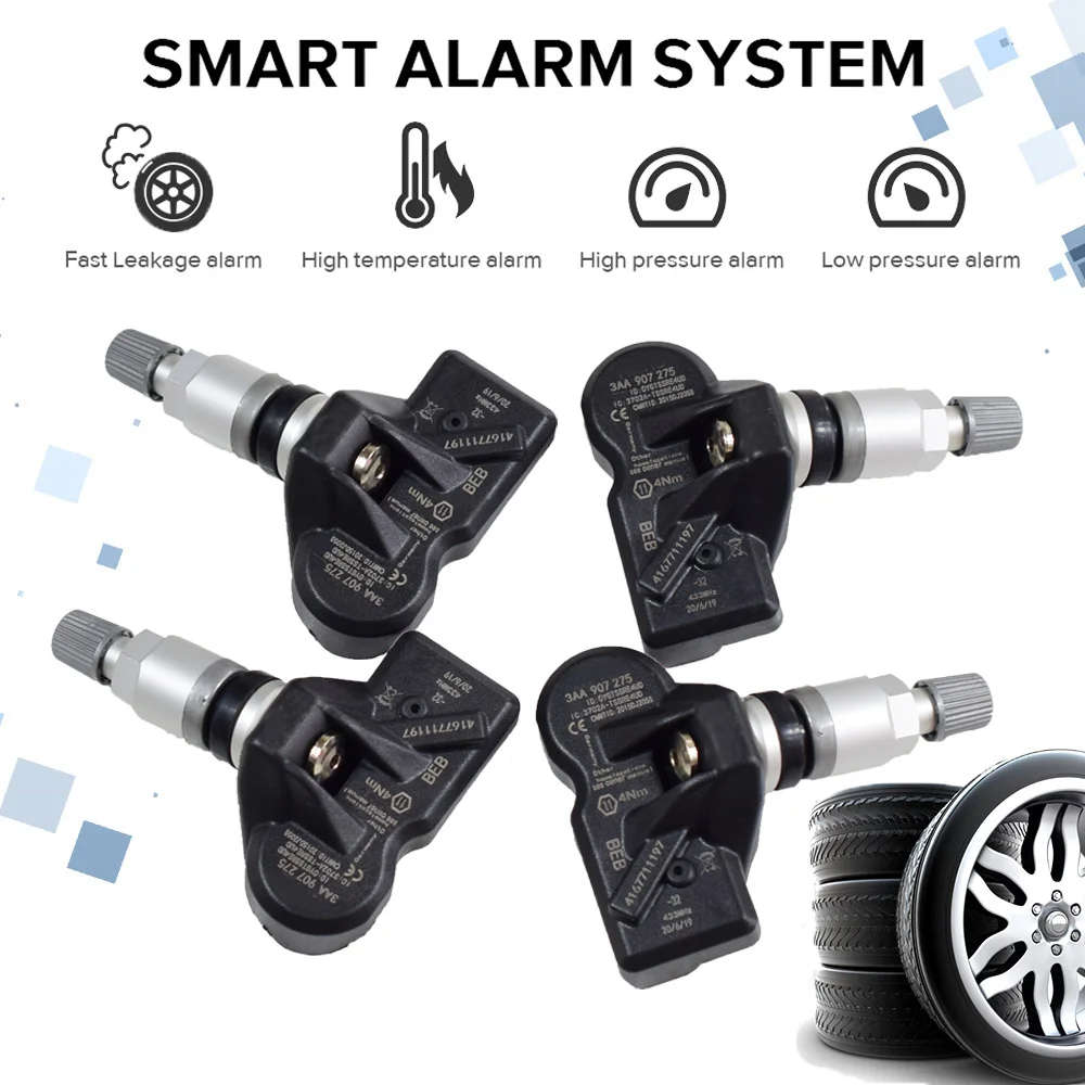 4Pcs TPMS Sensor Tire Pressure Sensor For VW CC Passat Tiguan Touran