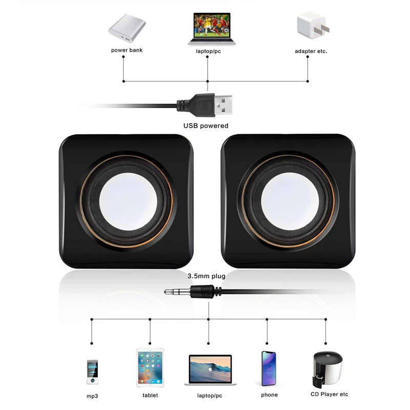 USB Powered Desktop Mini Speaker / Stock from 6 Pcs or more