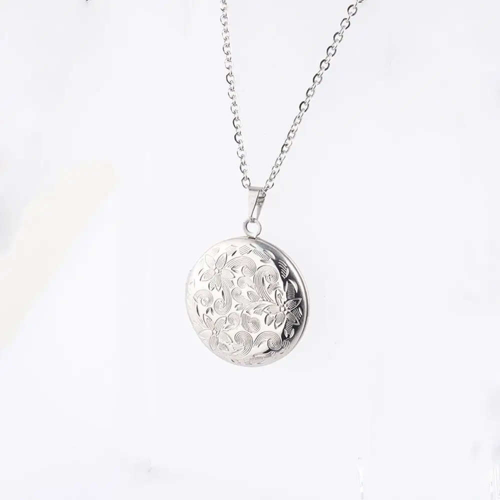 316 Stainless Steel Antique Can Open Photo Frame Pendant Necklace