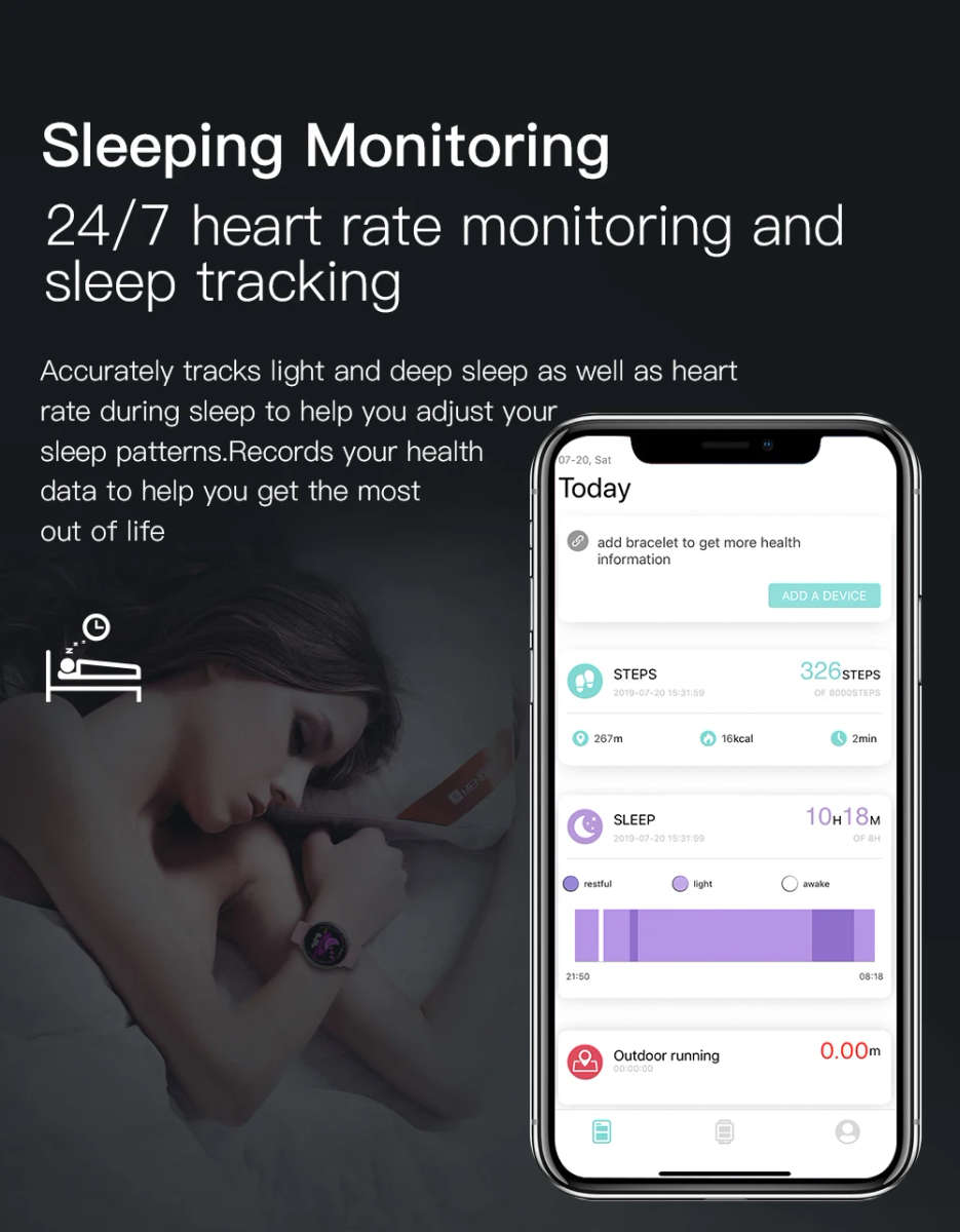 SN59 Smart Watch| IP68 Waterproof Fitness Activity Tracker Heart Rate Monitor Bluetooth Brim Sport