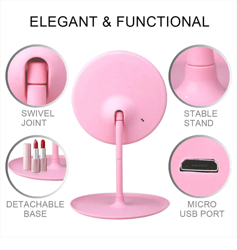 LED Makeup Mirror Storage Tray