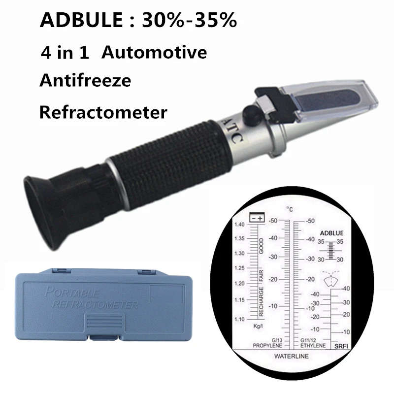 4 in 1 ATC Refractometer Antifreeze Coolant Tester Adblue Engine Fluid Propylene Ethylene