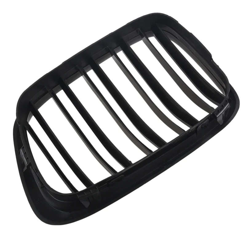 Glossy Black Front Hood Kidney Grille Grill ABS Dual Line Compatible for BMW E39 5-Series 525 528