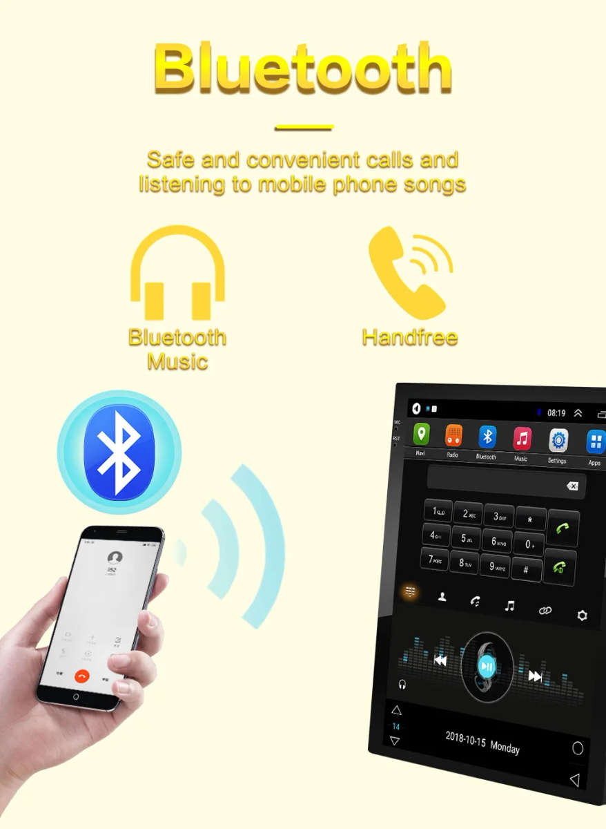 2 Din Tesla Style Android Car Radio For Toyota Corolla E140 E150 2006-13 GPS Multimedia Player