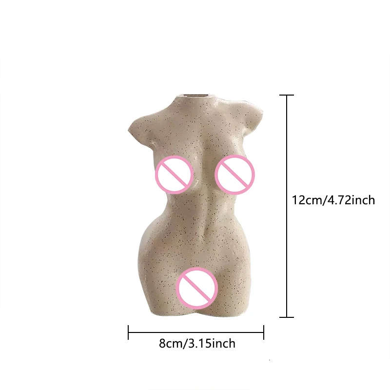 Body Art Design Flower Vase Nude Female Sculpture Flower Vase Creative Hobby Vase Planting