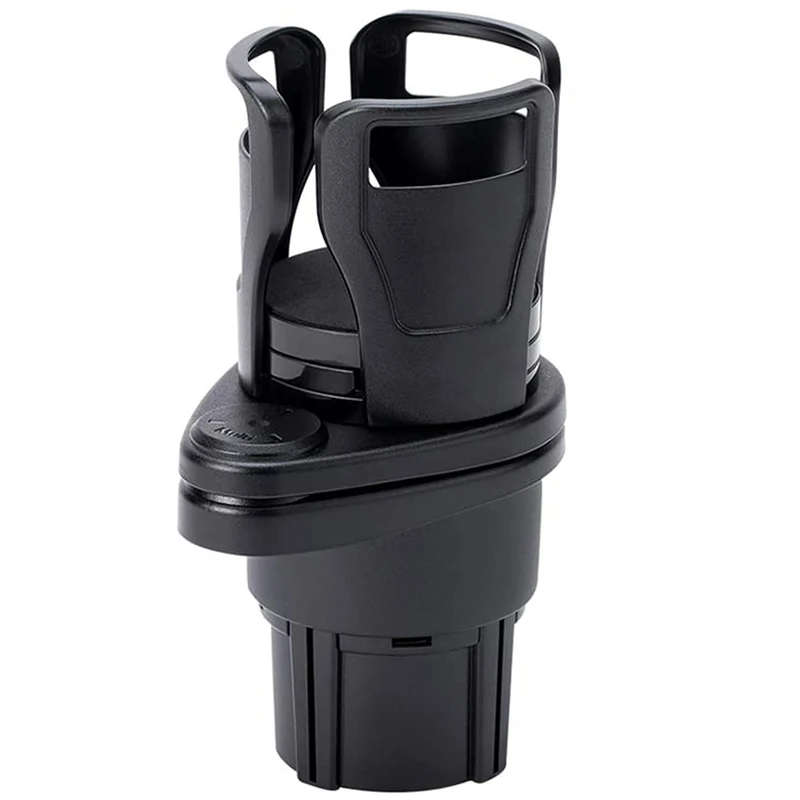 Car Cup Holder Expander Adapter 2 in 1 Cup Mount Extender 360 Degrees Rotating Storage Rack