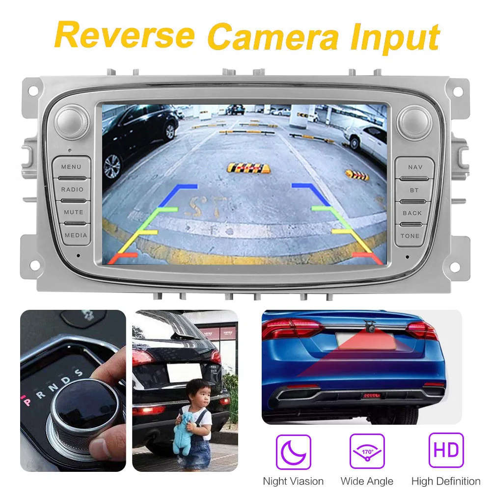 For Ford/Focus/S-Max/Mondeo 9/GalaxyC-Max Car Radio Navigation GPS Android 8.1 NO DVD 2din WIFI