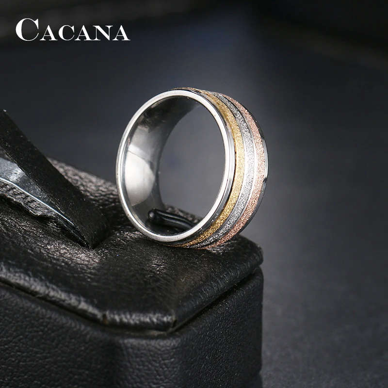 GENUINE Stainless Steel Ring Three Colors Lines Size 10 - DO NOT FADE