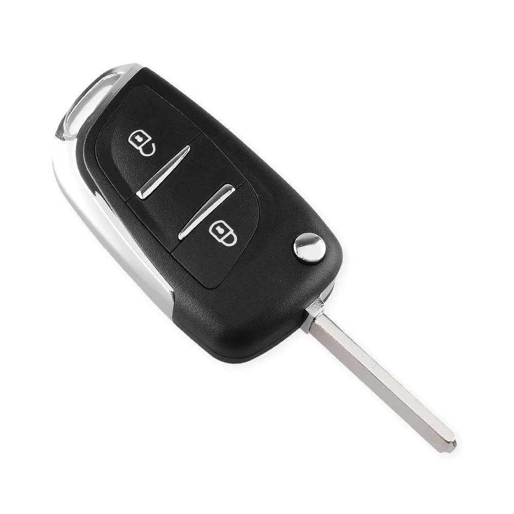 2 Buttons Modified Flip Folding Remote Key Shell Case For Peugeot 207 307 308 407 807