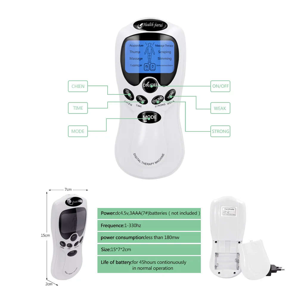 8 mode EMS Electric herald Tens Machine Acupuncture Body Massage Digital Therapy Massager