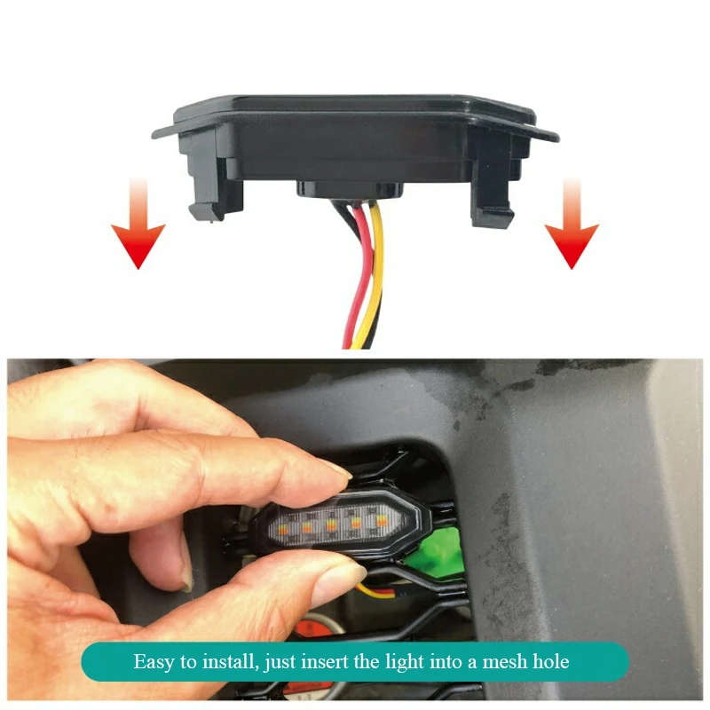 LED Front Grille Lights White Amber Light External Grille Lamps for Suzuki Jimny JB64 JB74 2019-2021