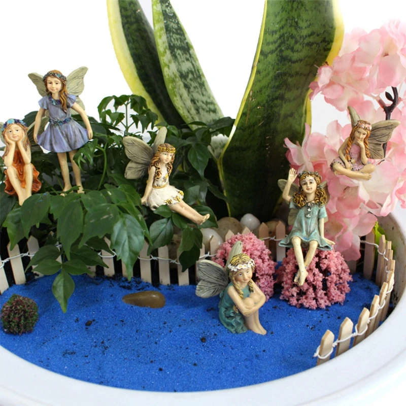 Fairy Garden - 6pcs Miniature Fairies Figurines Accessories for Outdoor or House Decor Fai