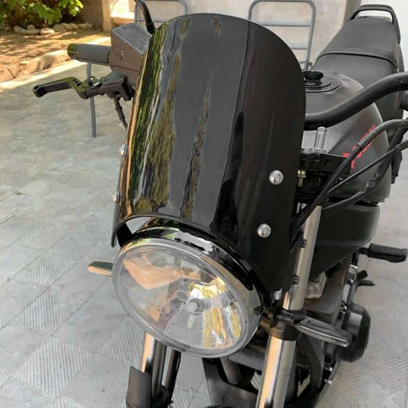 Universal Motorcycle Windshield Wind Deflector For Motorbike 5Inch-7Inch Headlight