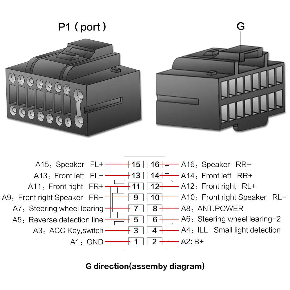 Car Android Radio Cable 16P Head Unit Cable Wire Plug Adapter For Toyota Corolla Avensis Prius Rav4