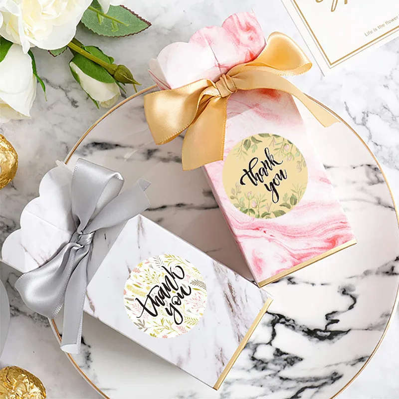 80pcs/roll Thank You Stickers  3.8cm /1.5 Inch Gift Packaging Stickers - PASTEL GREEN