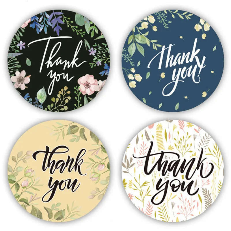 80pcs/roll Thank You Stickers  3.8cm /1.5 Inch Gift Packaging Stickers - PASTEL GREEN