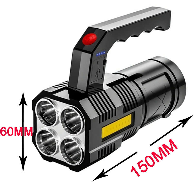 Torch 4 X LED Multi-Functional Torch Work Lights L-S09 [ USB Rechargeable ]