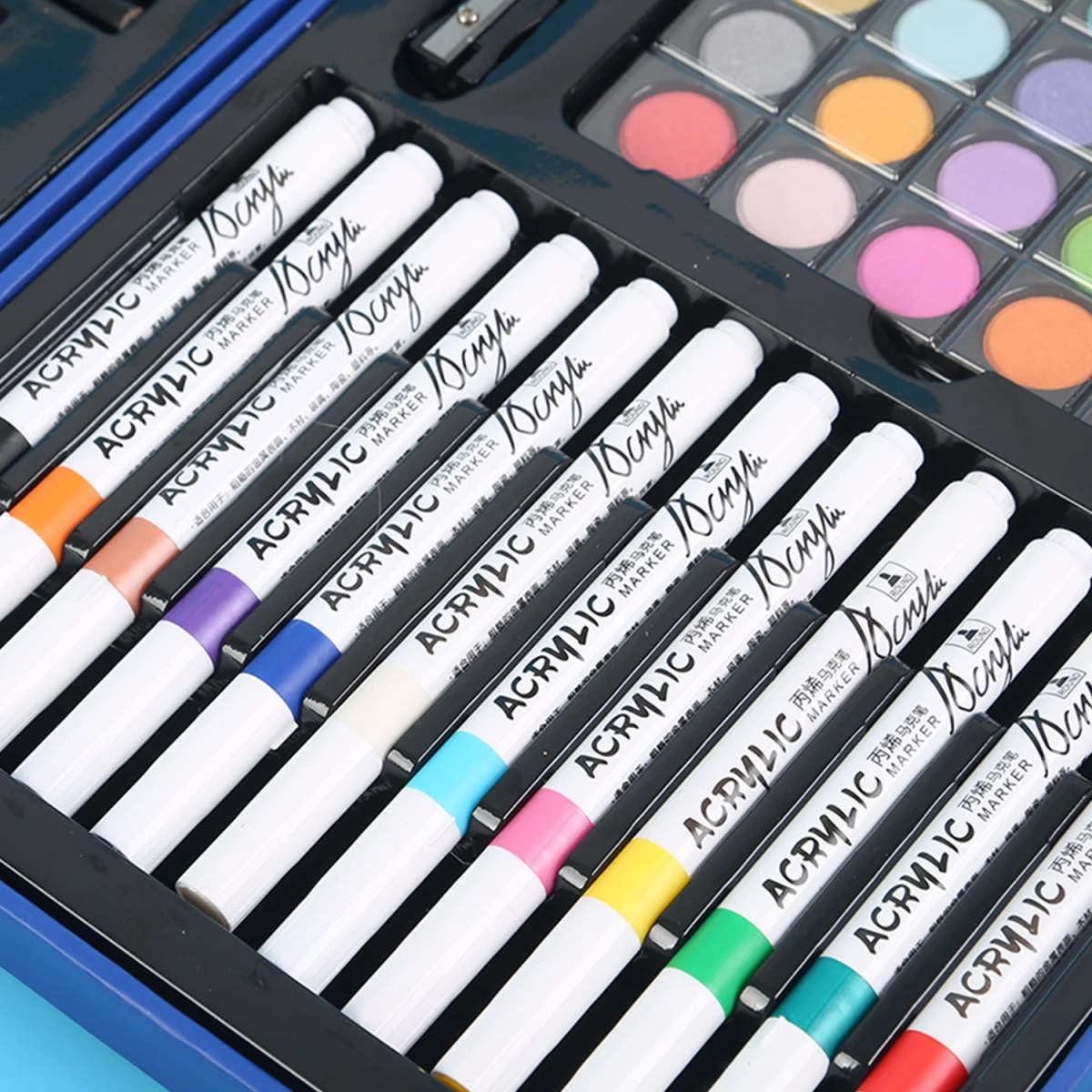 88 PCS Colored & Drawing Pen Set Painting Kit -  Blue box