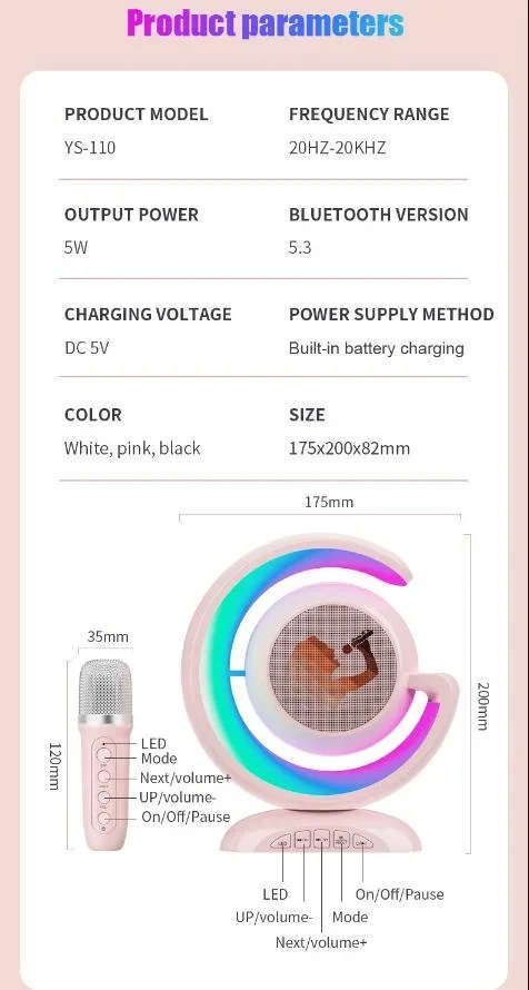 Wireless Bluetooth Speaker Cool LED Light