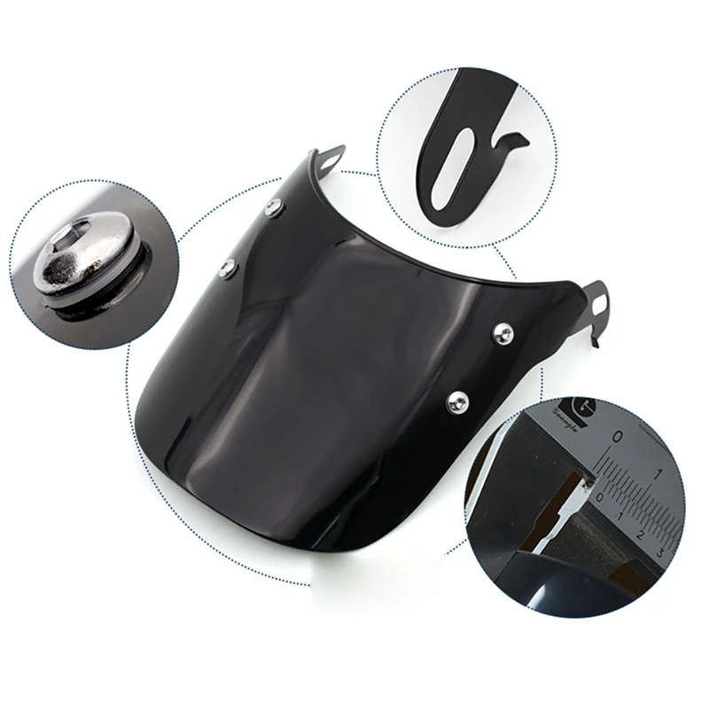 Universal Motorcycle Windshield Wind Deflector For Motorbike 5Inch-7Inch Headlight