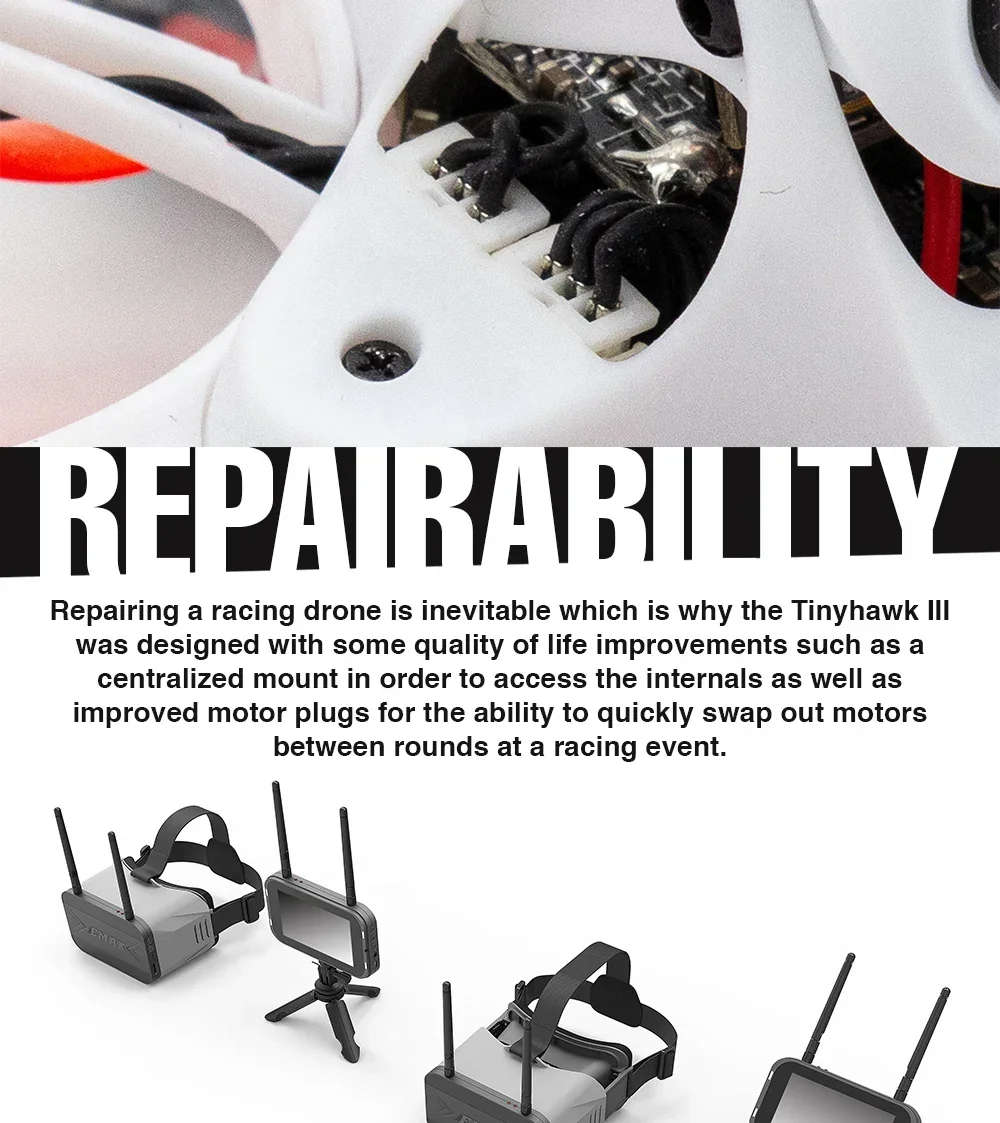 Emax Tinyhawk III RTF Kit 3 FPV Racing Drone F4 15000KV RunCam Nano 4 25-100-200mW