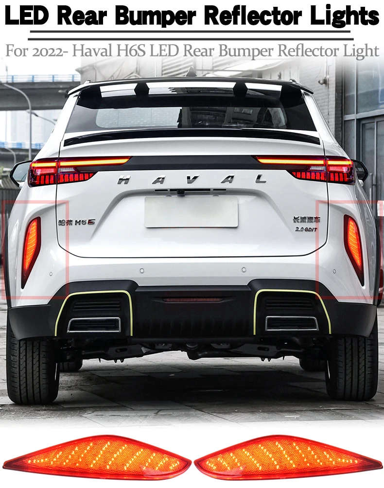 Car LED Rear Fog Lamp Bumper Light For 2022- Haval H6S LED Rear Bumper Reflector Light Stop Brake