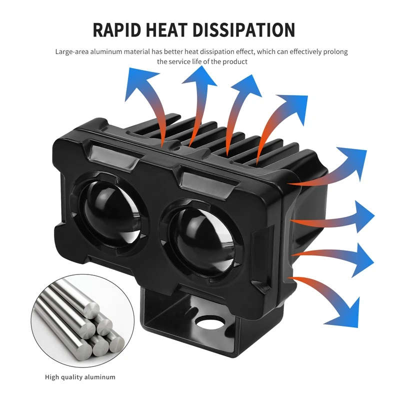 Motorcycle LED Headlight Light Racer Light Auxiliary DRL Headlamp Spotlight