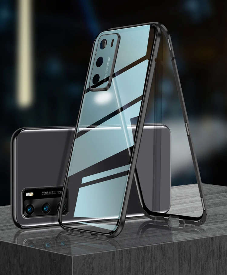 Double Sided Full All-Inclusive Lens Magnetic Phone Case For Huawei P30 Pro - Silver