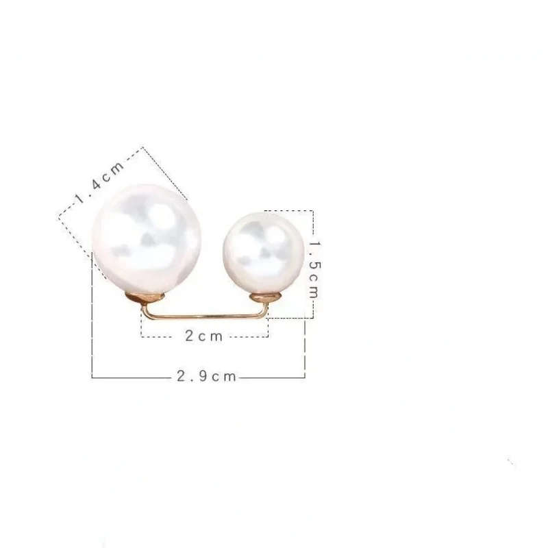 2pcs Women Tightening Waistband Pin Double Pearl Brooches