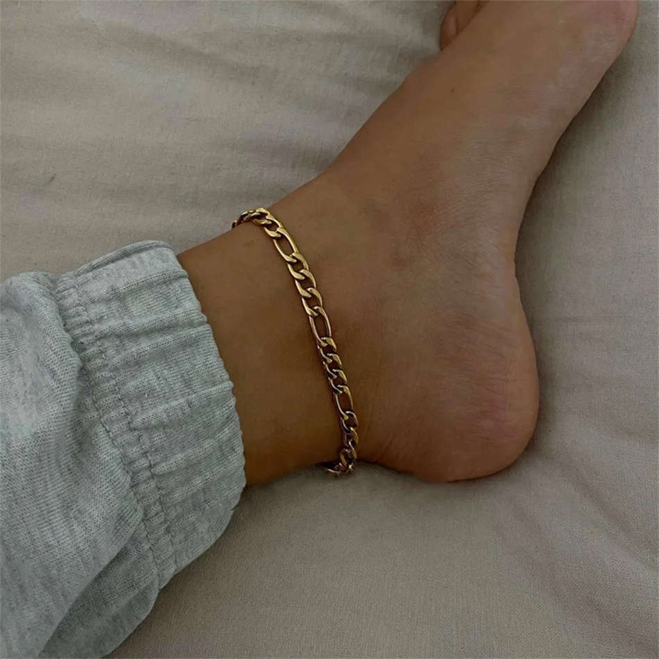 Retail Price R650 Stainless - Figaro Chain Anklets SILVER COLOUR 4mm Width- DO NOT FADE