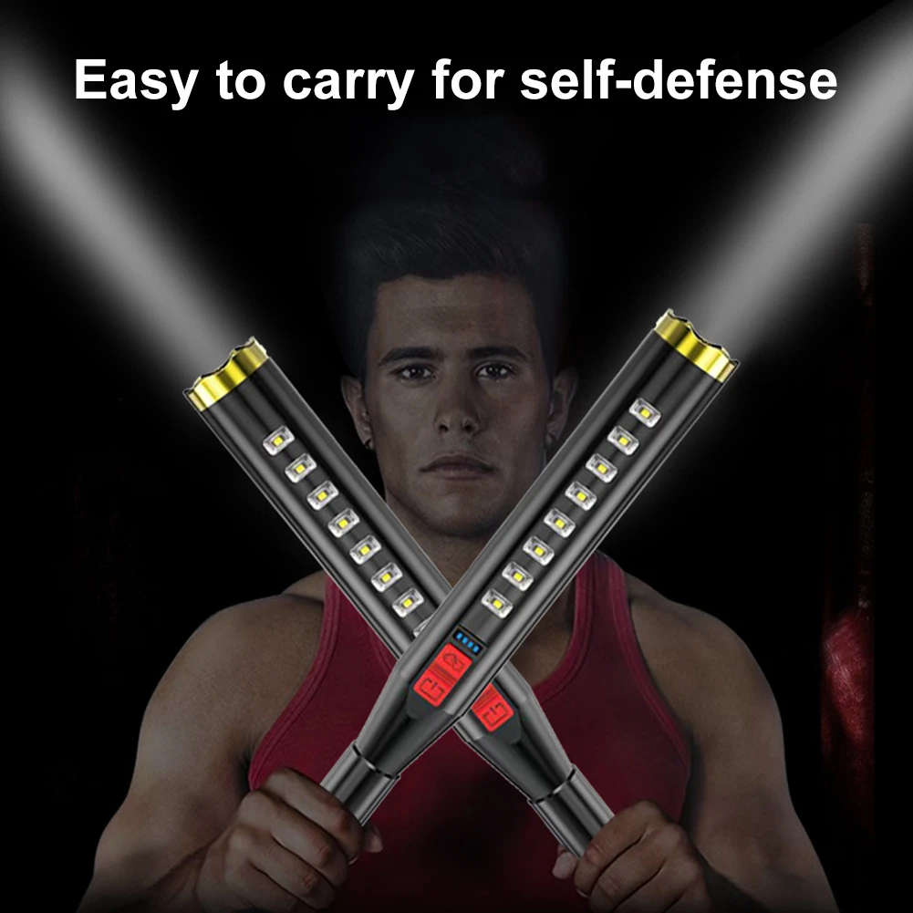 Ultra-Bright Baseball Bat Shape Flashlight  - OSL LED + 8 LED Rechargeable