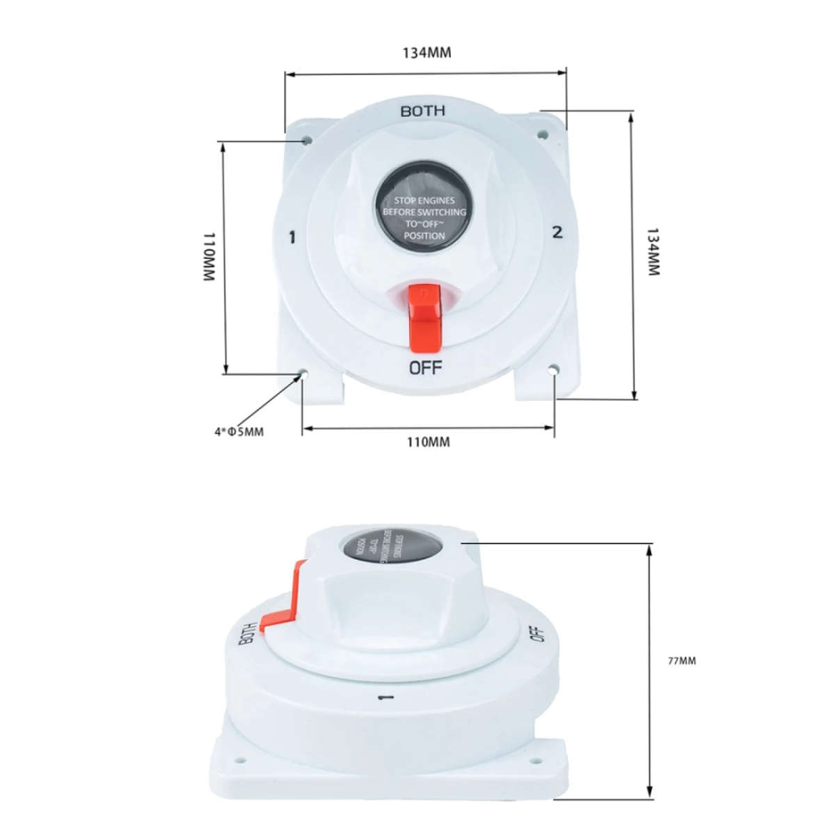 Car Auto RV Marine Boat 6-32V High Power Battery Isolator Disconnect Switch Cut with Cable