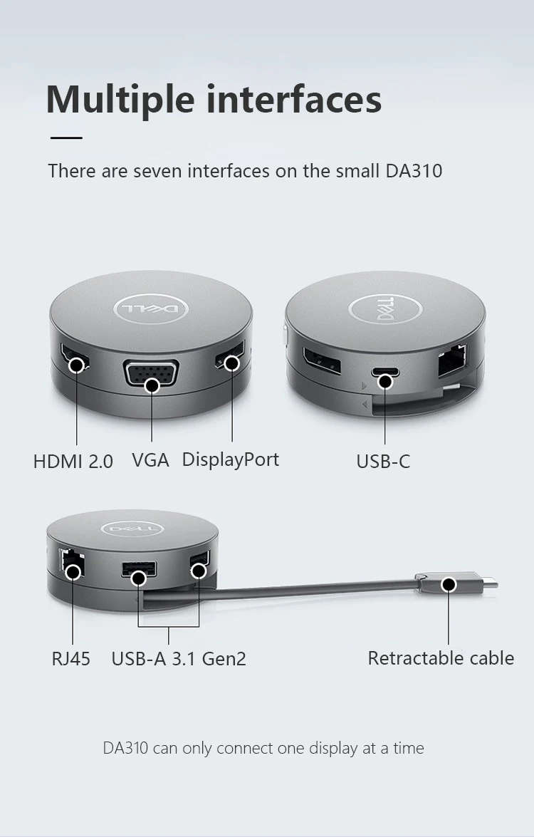 Dell 7-in-1 USB-C Multiport Adapter - DA310