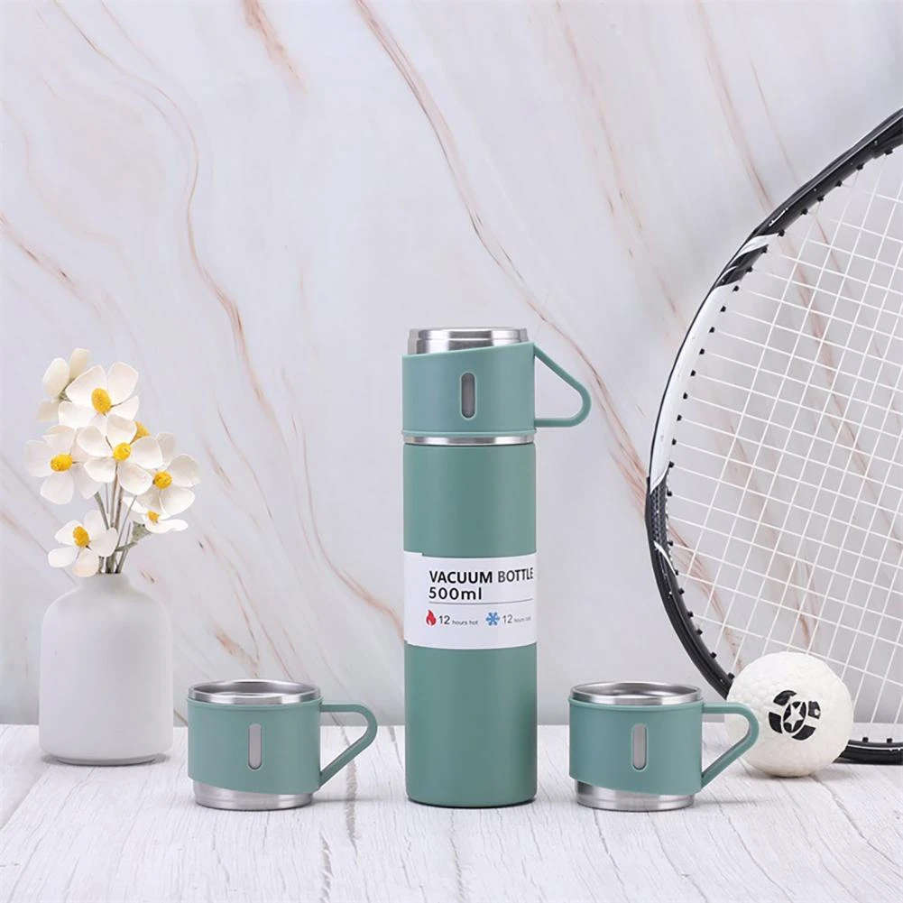 Thermo vacuum insulated flask bottle with cups - 500ml