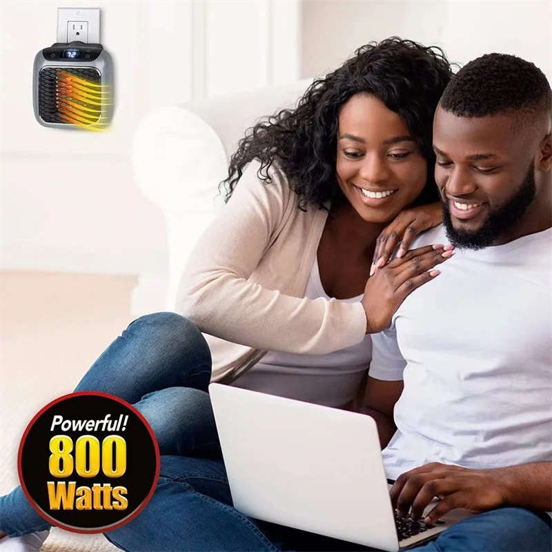 Handy Heater Turbo 800watts  -Mini Electric Wall-outlet Flame Heater Plug-in Air Warmer