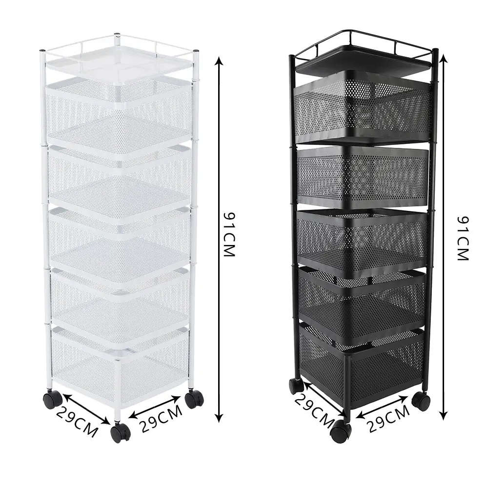 5 Layer 360 Degree Square Rotatable Vegetable Rack