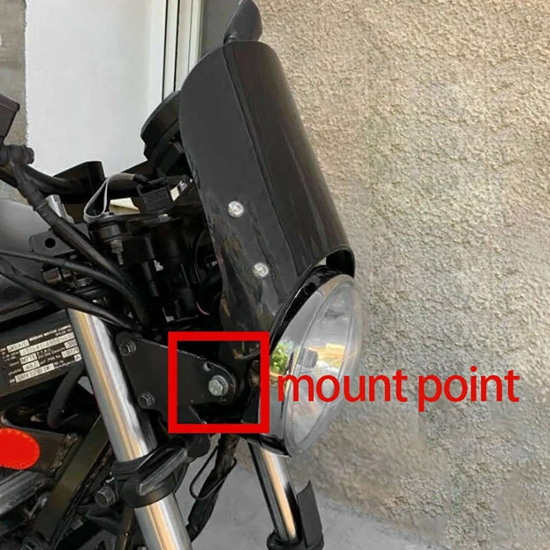 Universal Motorcycle Windshield Wind Deflector For Motorbike 5Inch-7Inch Headlight